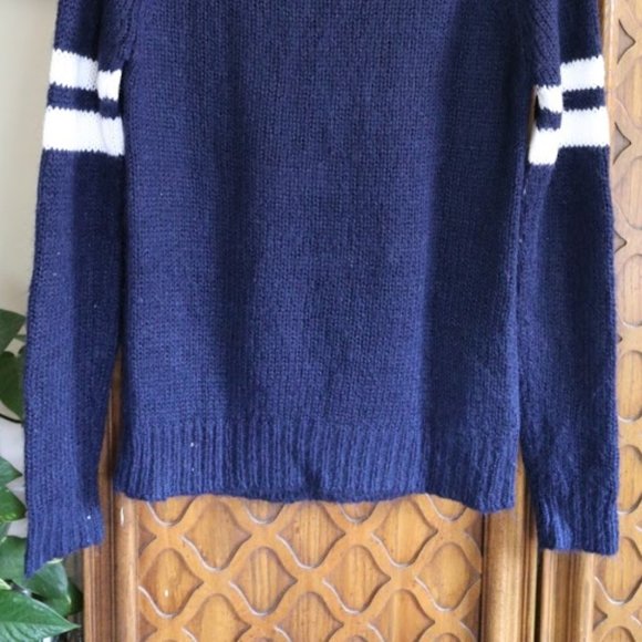 Wet Seal ‘89’ Knit Varsity Hoodie Pullover Sweater - Picture 12 of 15